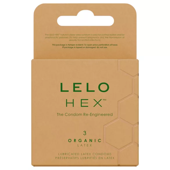 LELO Hex Organic - prezervatīvi 3 gab organiskie
