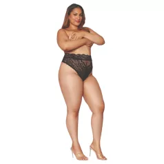   Dreamgirls - augstas jostasvietas mežģīņu biksītes melnas - 2XL