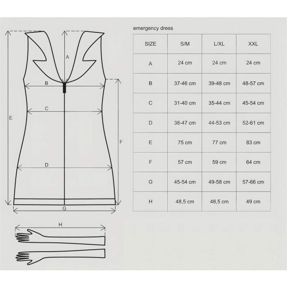Obsessive sievietes medmāsas kostīms komplekts balts S/M