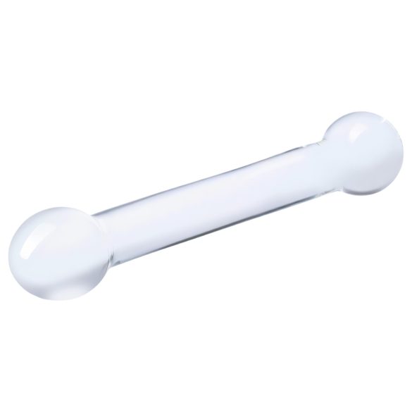 GLAS - caurspīdīgs divgalu G-punkta stikla dildo