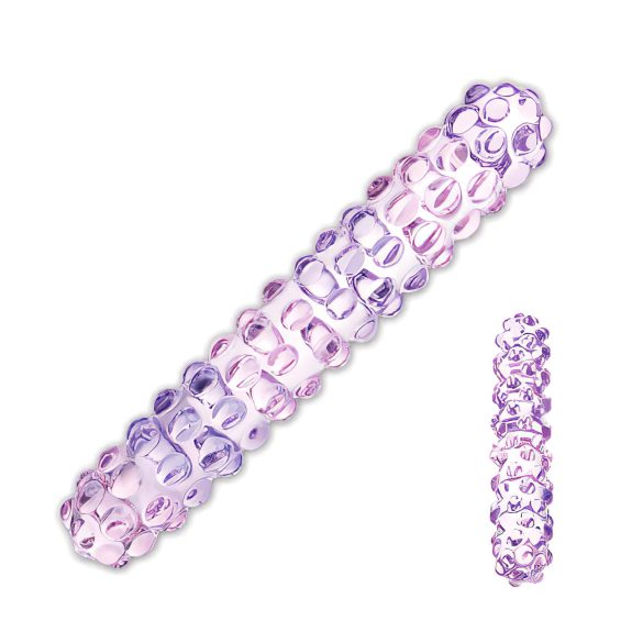 GLAS Nr. 94 - rozā stikla dildo ar sīkiem burbulīšiem
