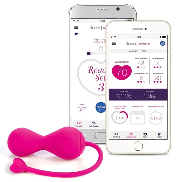 LOVELIFE BY OHMIBOD - KRUSH - Gudra, akumulatora geišas bumbiņu komplekts (rozā)