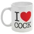 I Love Cock - krūze, erotiska dāvana (balta)