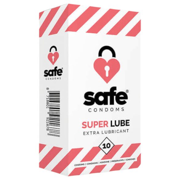 SAFE Super Lube - īpaši slidena prezervatīvs (10 gab.)