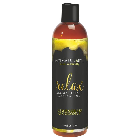 Intimate Earth Relax - masāžas eļļa - citrongrass-kokosrieksts (120ml)