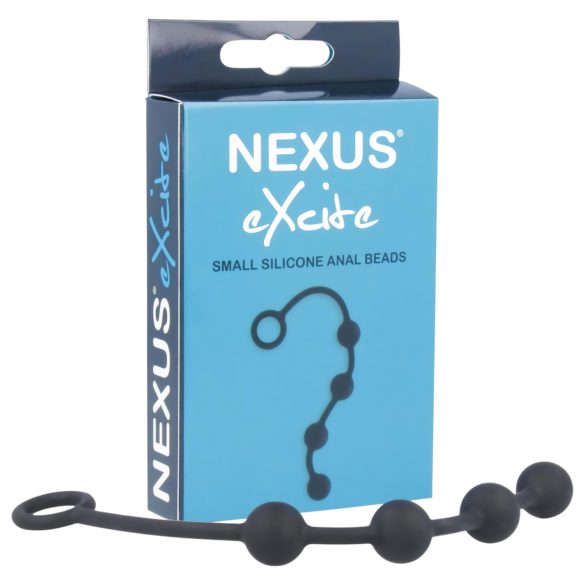 Nexus Excite - 4 pērles anālais dildo - melns (mazs)