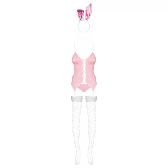 Obsessive - sieviešu seksīgs zaķa kostīms rozā - L/XL