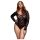 BACI Plus Size - garšpiedurkņu mežģīņu bodijs - melns (XL-XXL)