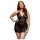 BACI Plus Size mežģīņu babydoll ar kaklasaiti - melns (XL-XXL)