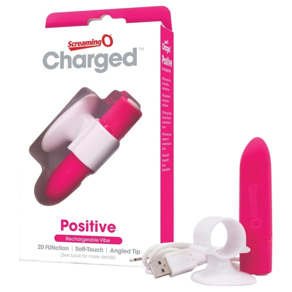 Screaming O Positive - uzlādējams īpaši spēcīgs rozā vibrators