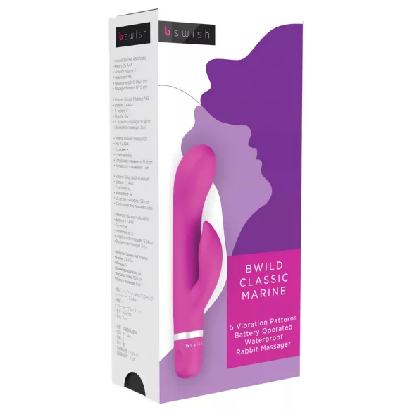 B SWISH Bwild Marine - klitorālais vibrators ar rokturi rozā