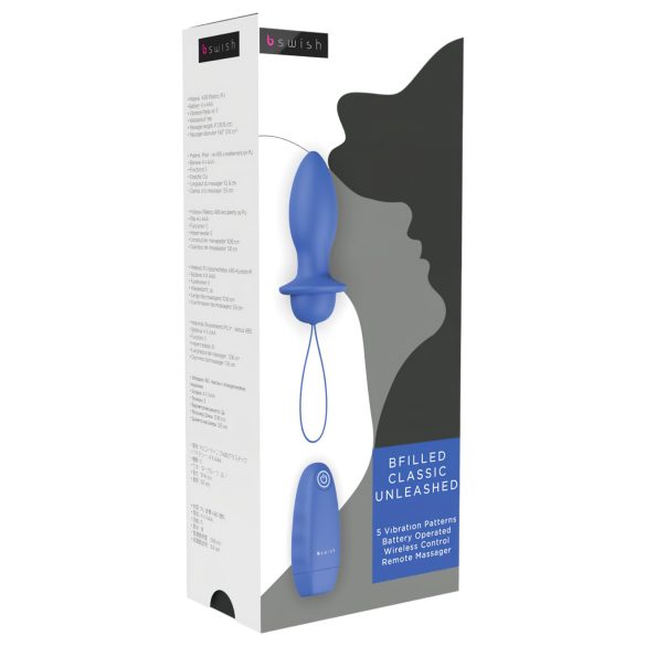 B SWISH Bfilled Classic - radio anālais vibrators (zilā krāsa)