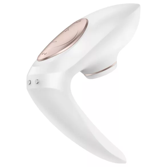 Satisfyer Pro 4 Couples - uzlādējams gaisa viļņu pāru vibrators (balts)