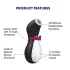 Satisfyer Penguin - klitora stimulators uzlādējams ūdensizturīgs melns balts
