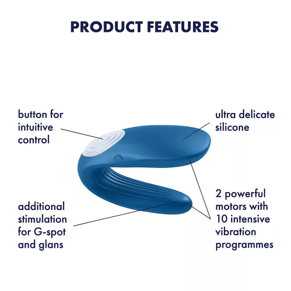 Satisfyer Double Whale - pāris vibrators ar 2 motoriem (zils)