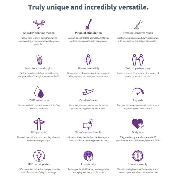 Zumio Soft - uzlādējams klitora vibrators violets