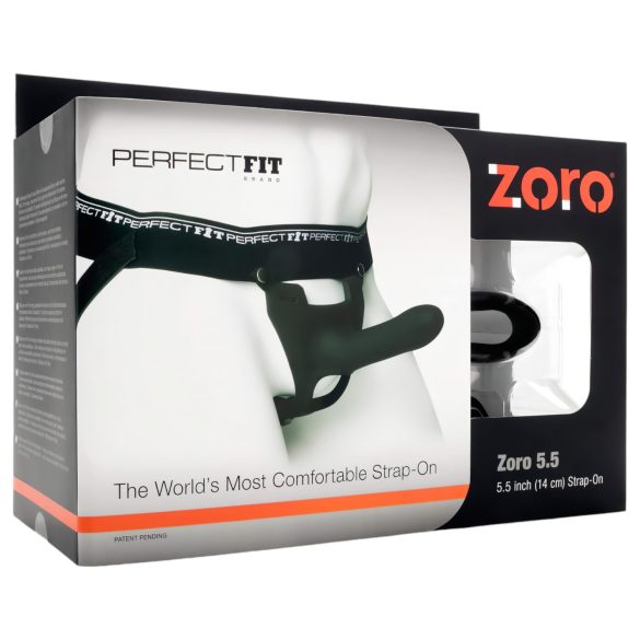 Perfect Fit ZORO 5.5- stiprināms dildo (14cm) - melns