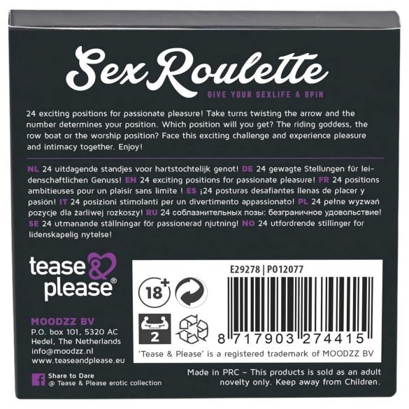 Sex Roulette Kama Sutra - galda spēle pāriem 10 valodās