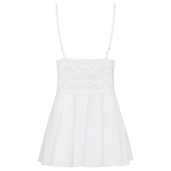 Obsessive babydoll ar stringbiksītēm baltā krāsā ar mežģīnēm