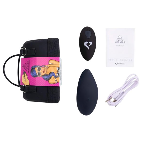 FEELZTOYS Biksīšu akumulatora klitora vibrators ar tālvadību (melns)