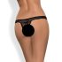 Obsessive Miamor - sieviešu atvērtā mežģīņu stringbiksīte ar akmentiņiem (melna) - L/XL