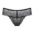 Obsessive Miamor - sieviešu mežģīņu stringi ar akmentiņiem (melni) - L/XL