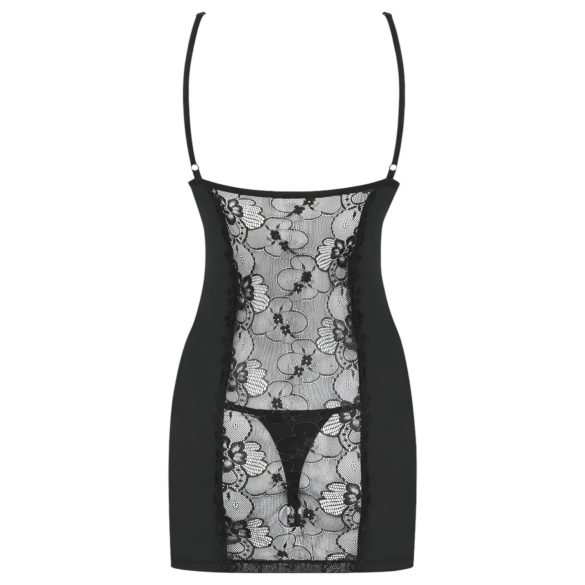 Obsessive sieviešu naktskleita un stringi komplekts melna