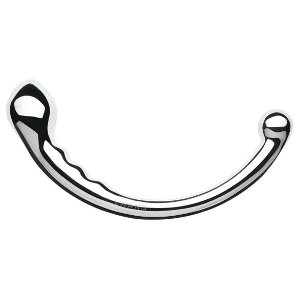 Le Wand - divpusējs dildo no nerūsējošā tērauda sudraba krāsā