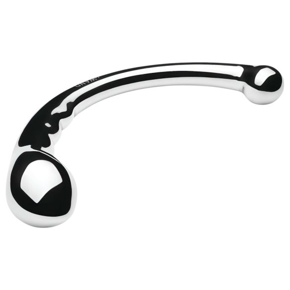 Le Wand - divpusējs dildo no nerūsējošā tērauda sudraba krāsā