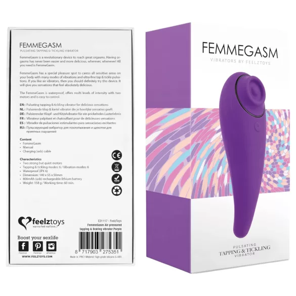 FEELZTOYS 2in1 uzlādējams klitora vibrators violets