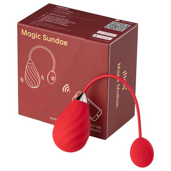 Magic Motion Sundae - vibrējošā olas rotaļlieta ar akumulatoru sarkana