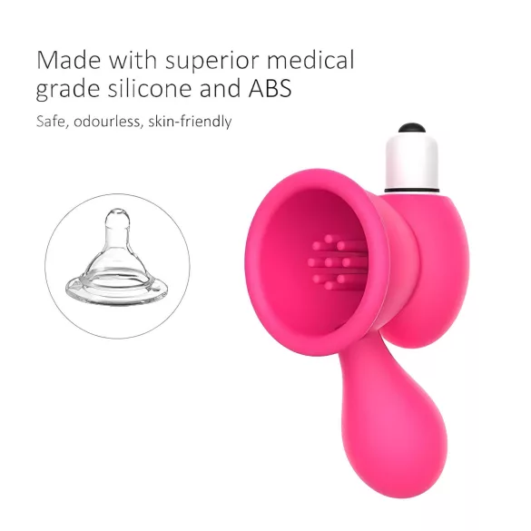 Aixiasia Bobo - krūšu stimulators ar vibrāciju rozā
