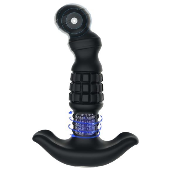 Aixiasia Abake - rotējošs anālais vibrators (melns)