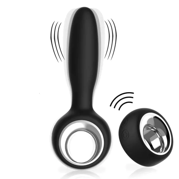 Aixiasia Dylon-Remote - anālais vibrators ar pulti, uzlādējams, melns