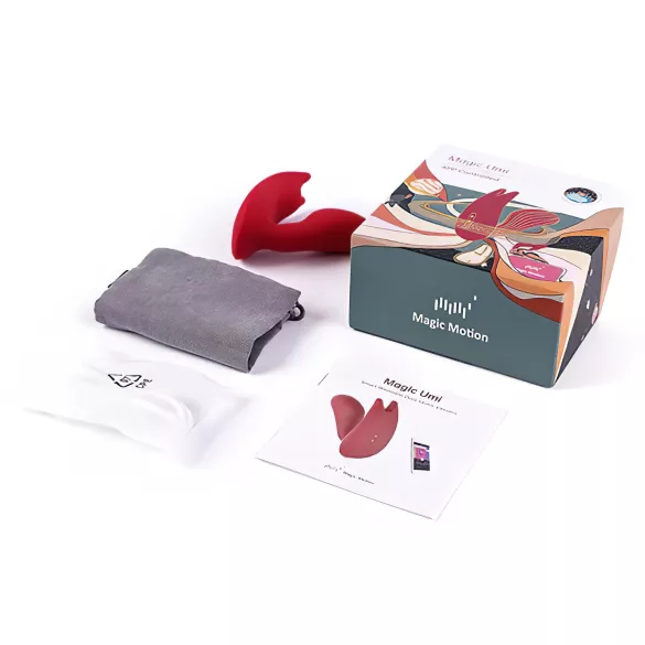 Magic Motion Umi - valkājams, ar lietotni vadāms ievietojams vibrators (sarkans)