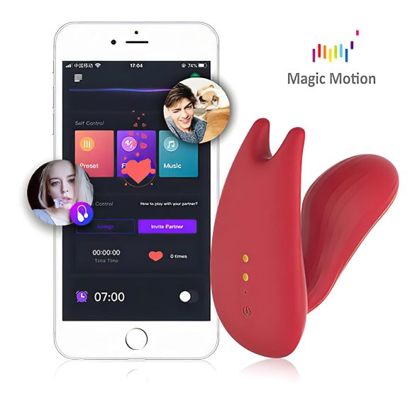 Magic Motion Umi - gudra, uzlādējama, piestiprināma vibrators (sarkans)