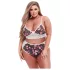 Baci plus size sieviešu mežģīņu krūštura komplekts ar ziedu rakstu