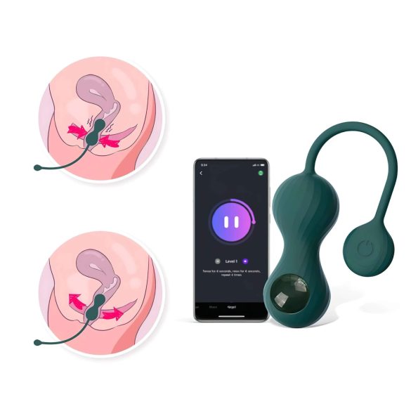Magic Motion Crystal Duo - kegel bumbiņu komplekts ar aplikāciju zaļš