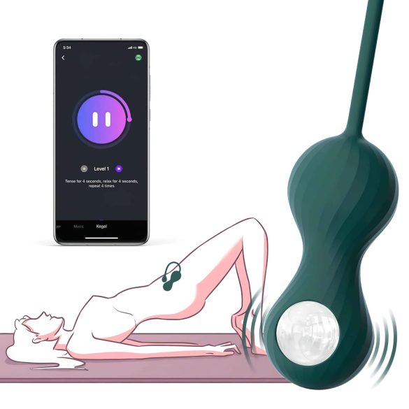 Magic Motion Crystal Duo - kegel bumbiņu komplekts ar aplikāciju zaļš