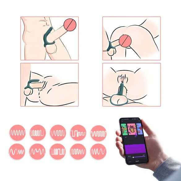 Magic Motion Rise - viedais uzlādējams vibrējošais erekcijas gredzens zaļš