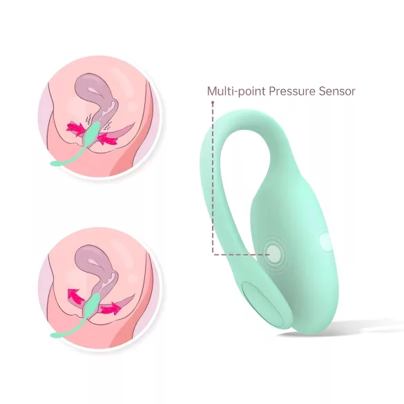 Magic Motion FitCute - lietotnē vadāms vibrējošs geišu bumbiņas (piparmētra)