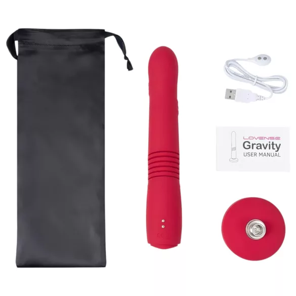 LOVENSE Gravity - uzlādējams, stumjošs vibrators (sarkans)