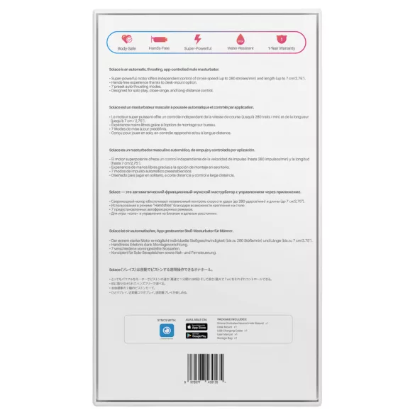 Lovense Solace masturbators vīriešiem ar kustīgu funkciju, melns