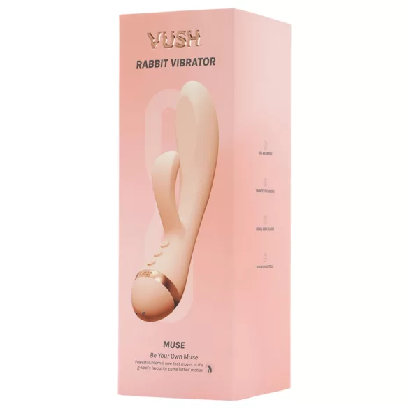 Vush Muse - klitora vibrators ar rokturi, uzlādējams, ūdensizturīgs, rozā