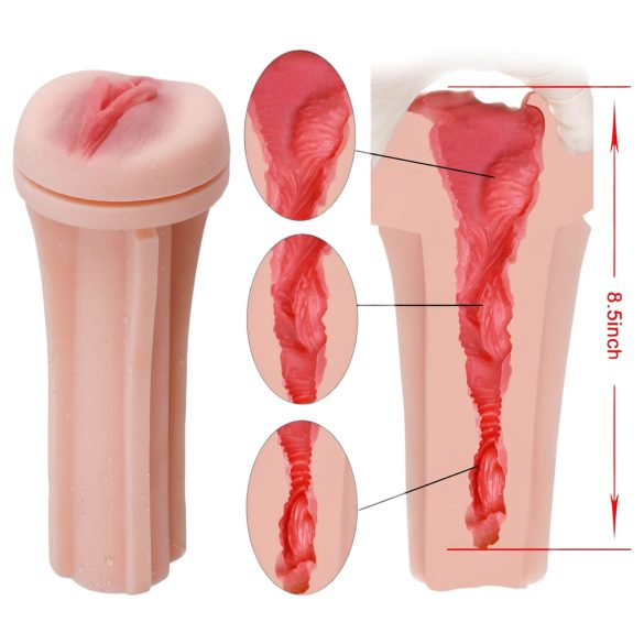 Tracy's Dog 3D Masturbators - reālistiska maksts korpusā (balts-dabisks)