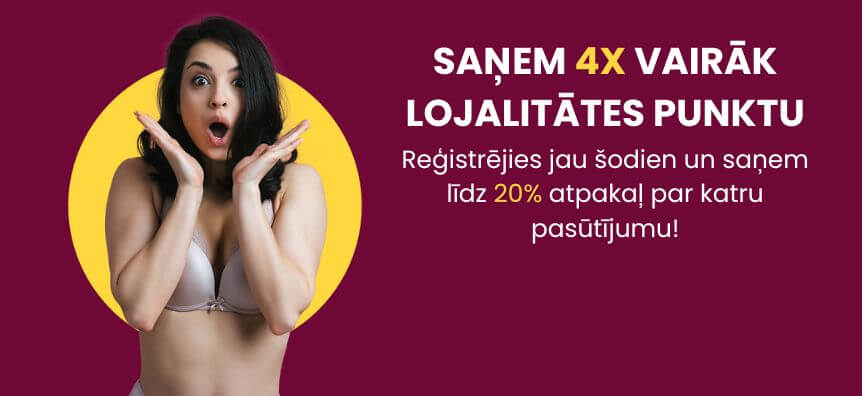 Saņem 4x lojalitātes punktus Lovesexshop.lv seksa veikalā